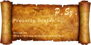 Preiszig Szaléz névjegykártya